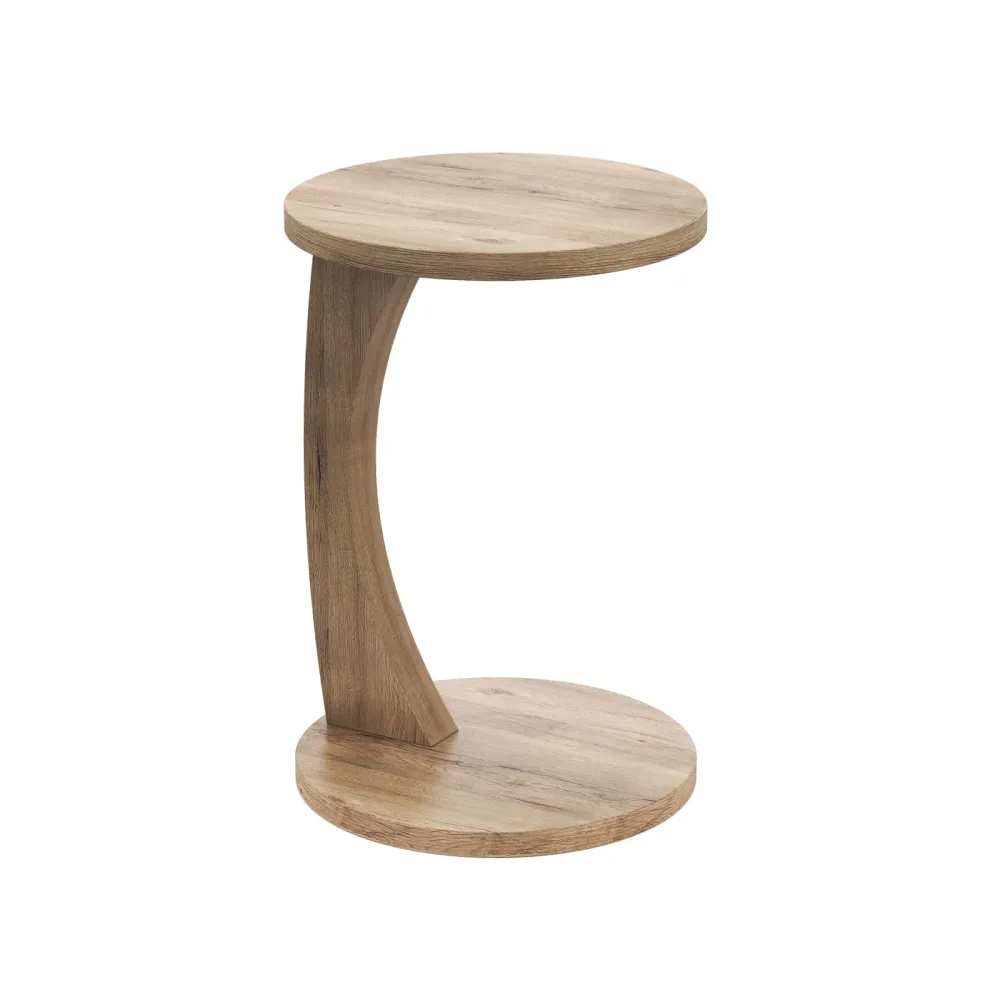 Beistelltisch C-Form 38 x 56 cm hellbraun