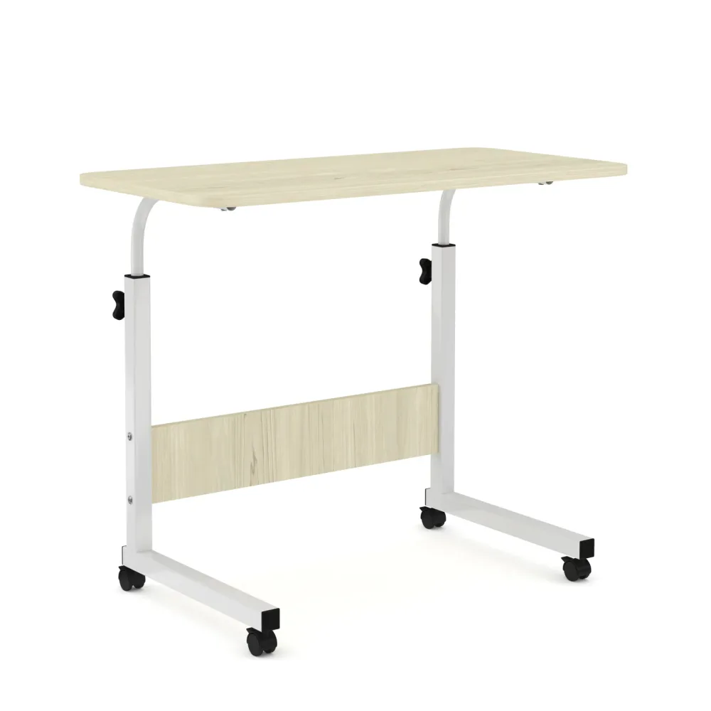 Laptoptisch LALE auf Rollen 80 x 40 x 60 - 90 cm hellbraun/weiss