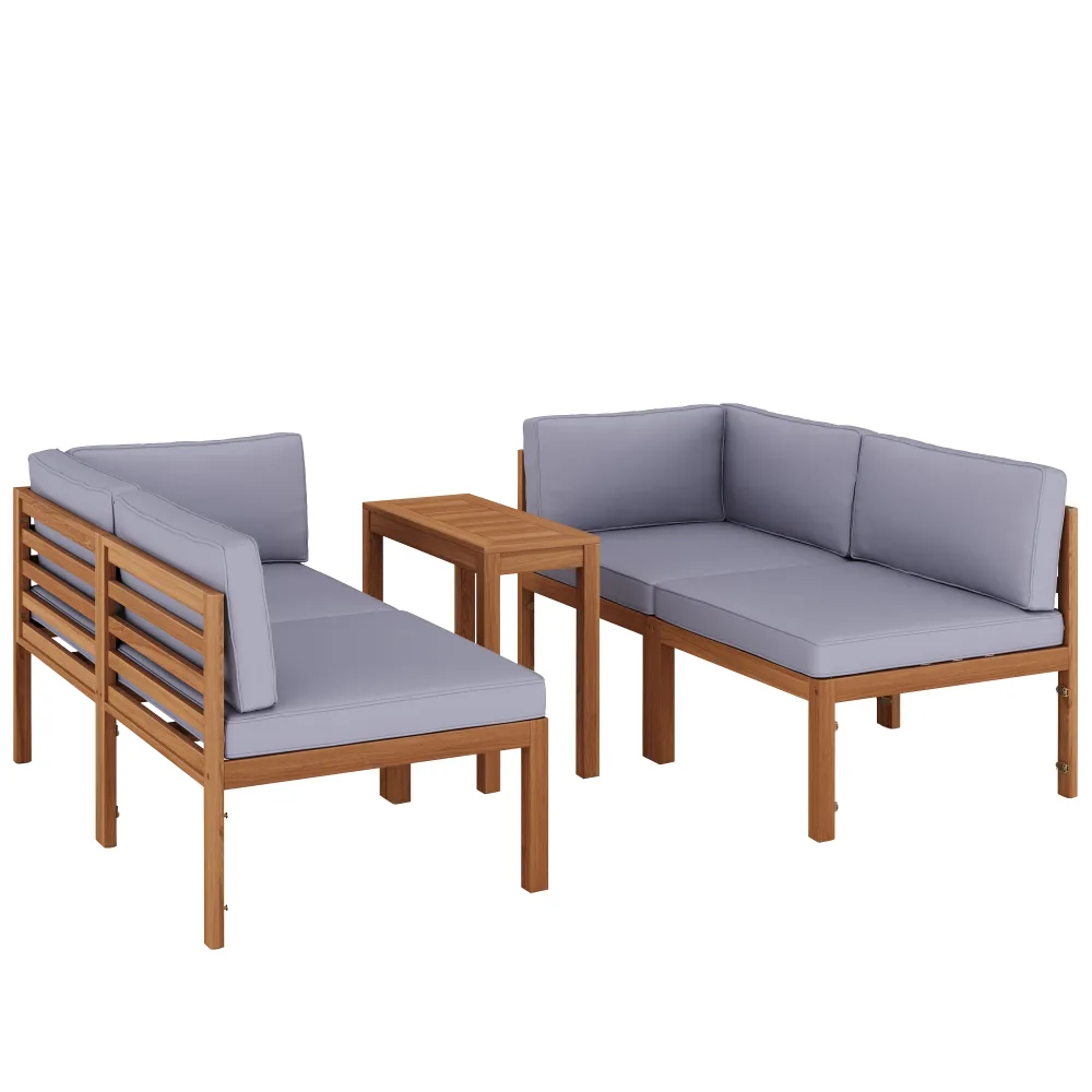 Lounge Holz TARIFA natur/grau