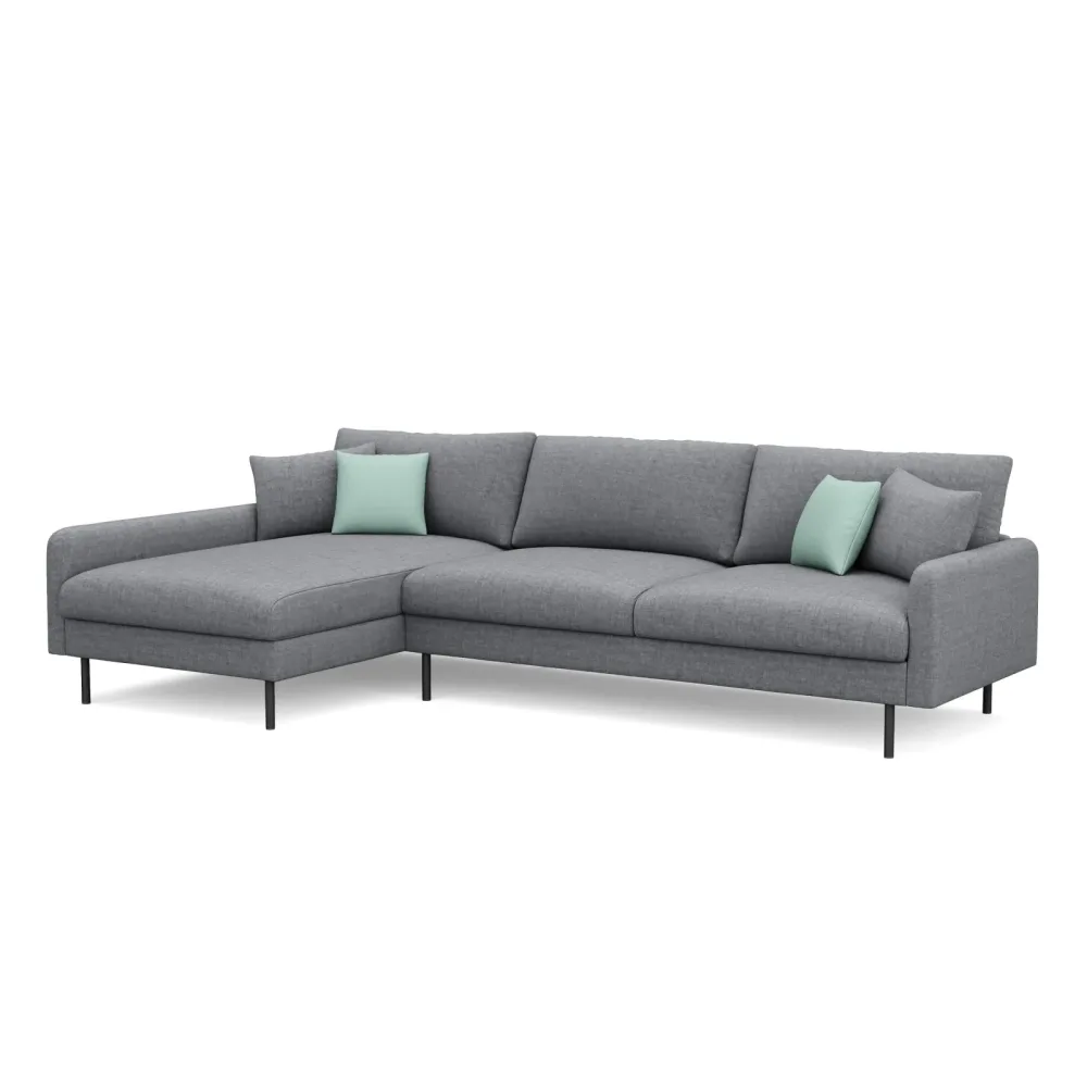 Ecksofa LEAH links grau