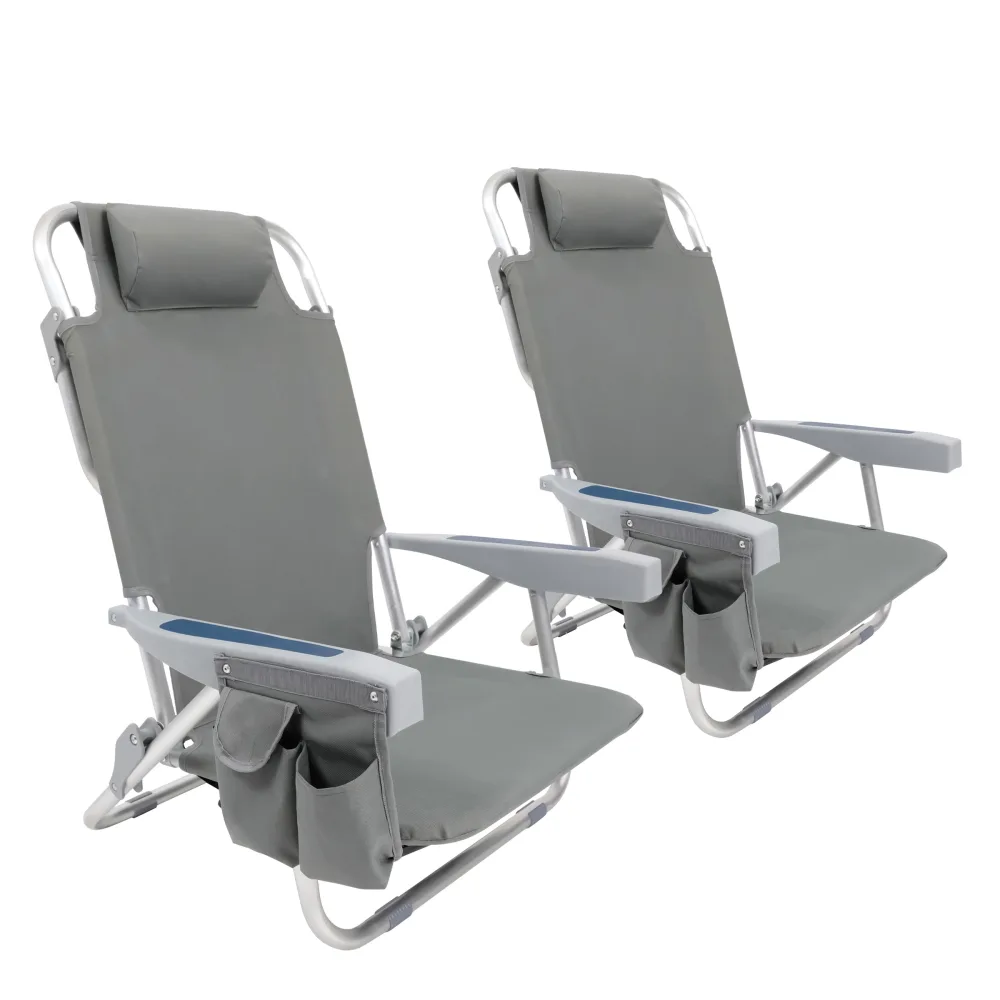 Strandstuhl klappbar 2er Set grau