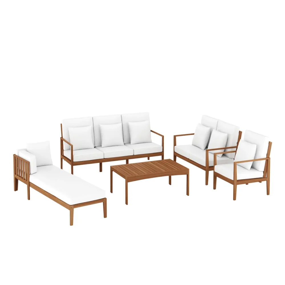 Lounge Holz PADUA natur/creme