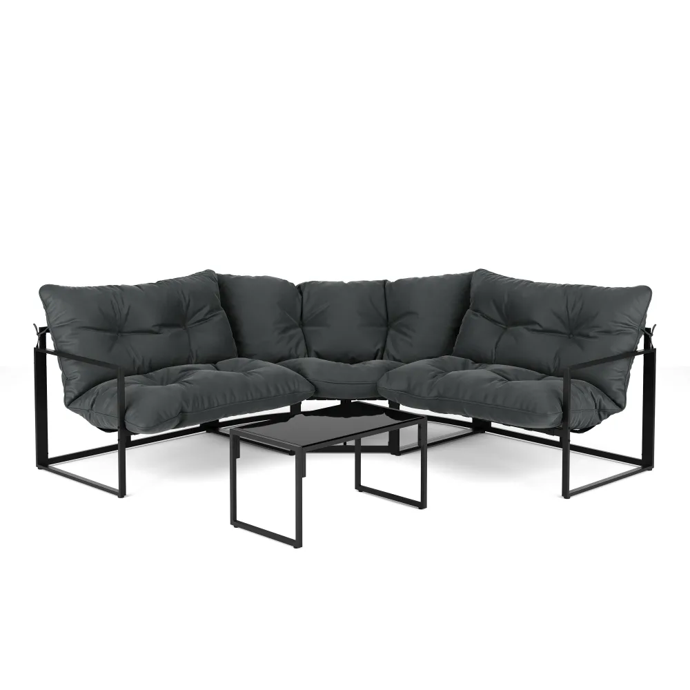 Lounge FLORENZIA anthrazit/schwarz