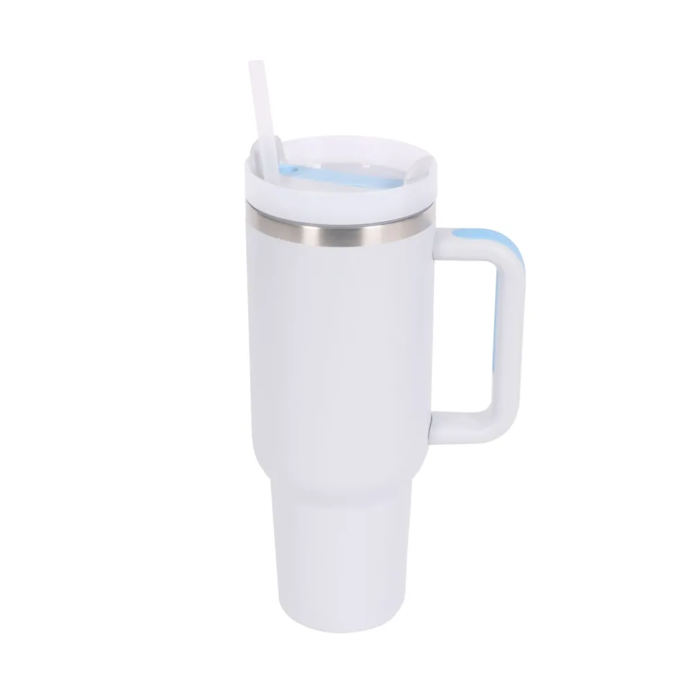 Thermobecher mit Strohhalm 1.1L weiss