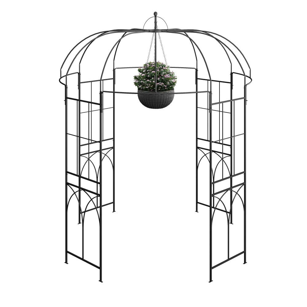 Rosenbogen Pavillon 211 x 211 x 256 cm schwarz