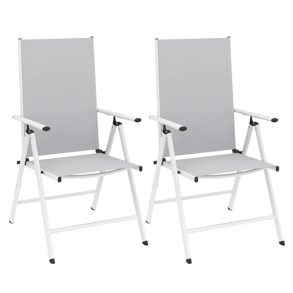 Gartenstuhl WILMA 2er Set grau/weiss