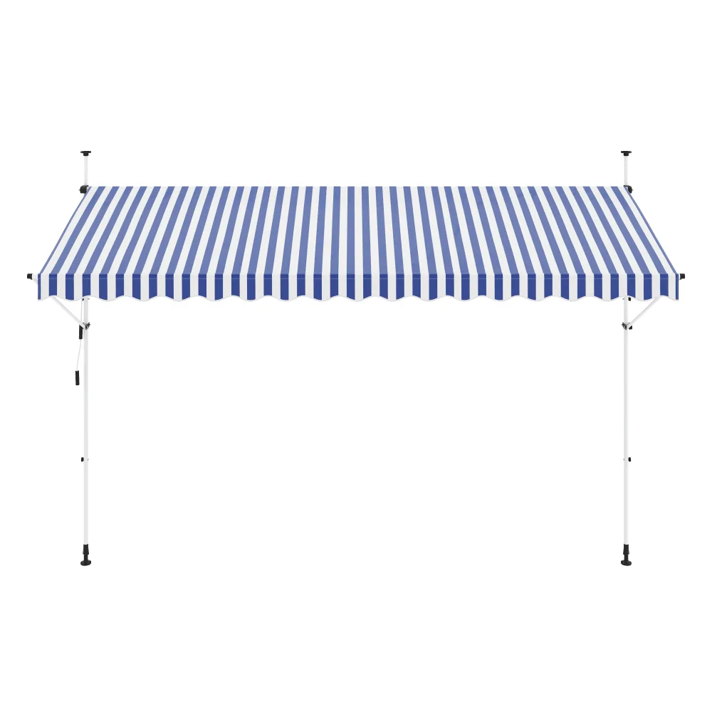 Balkonmarkise 400 x 150 cm blau/weiss