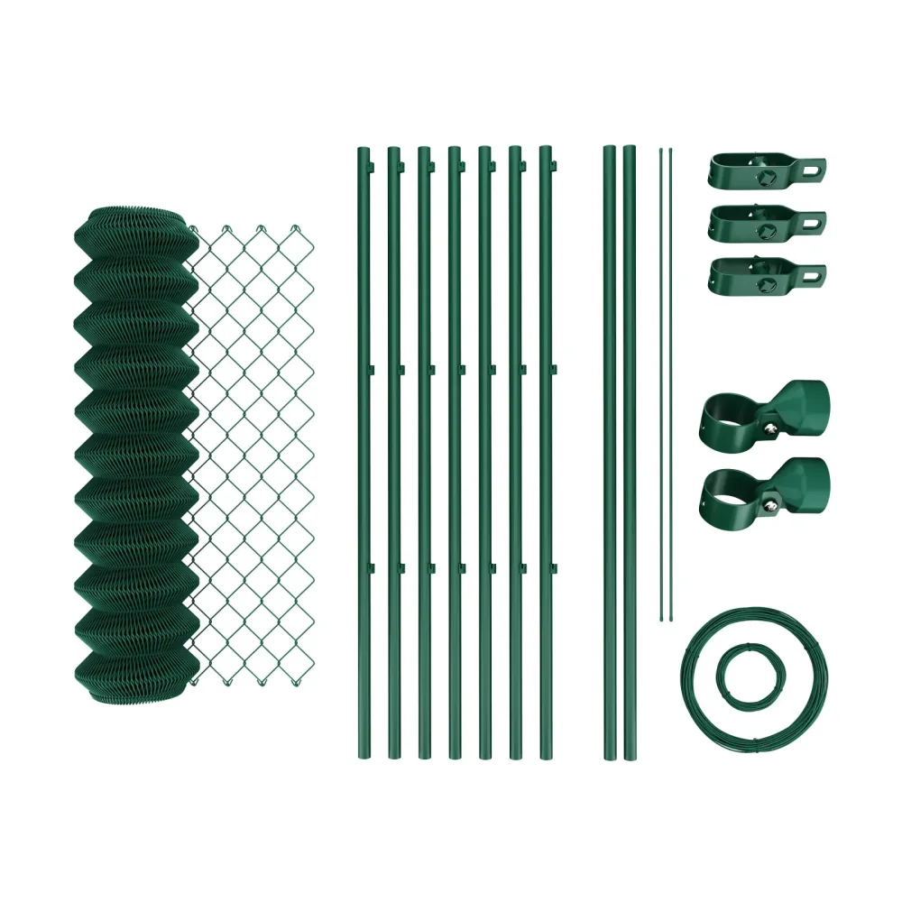 Maschendrahtzaun Komplettset grün 0.8 x 15 m