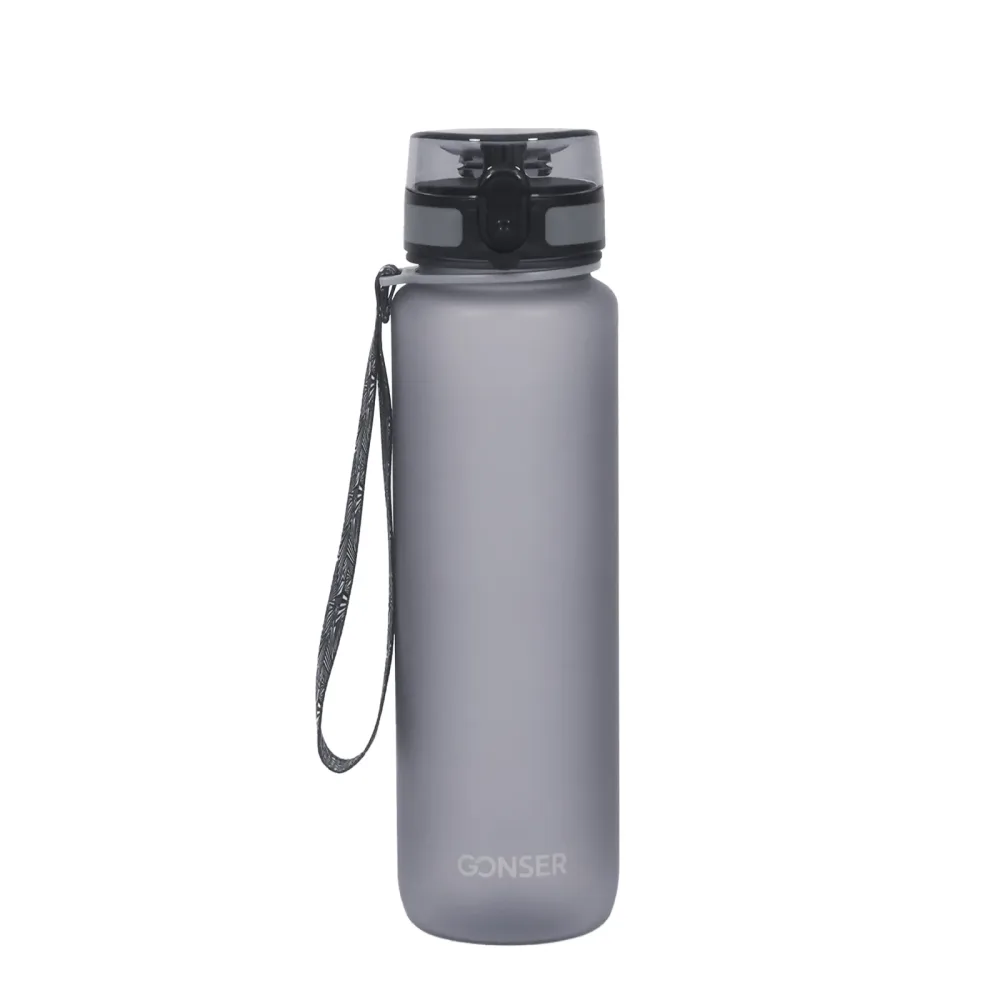Trinkflasche 1L grau