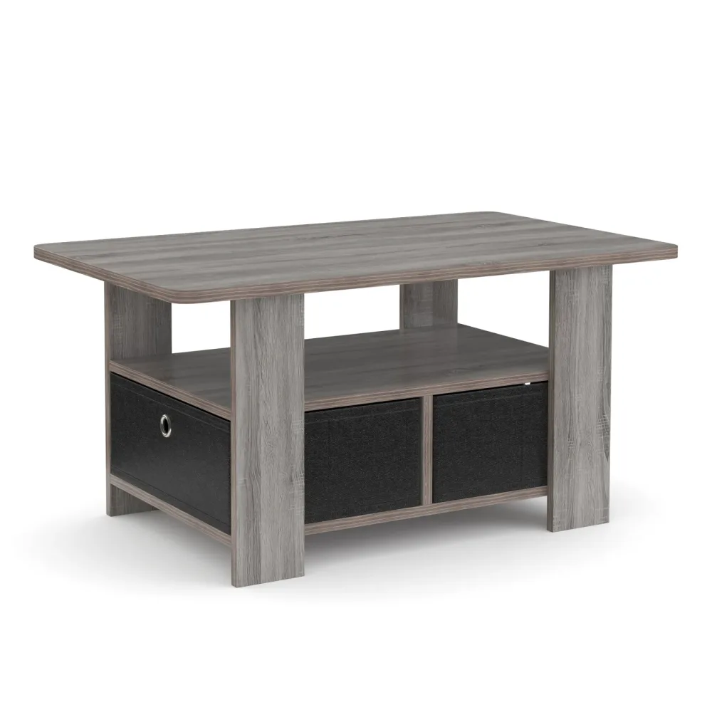 Beistelltisch BERNARDO 80 x 49 x 40 cm hellgrau/schwarz