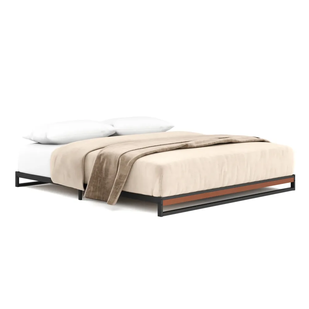 Metallbett HERTA 180 x 200 cm schwarz/natur