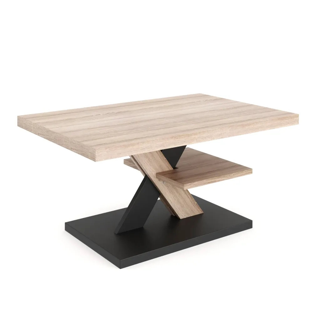Beistelltisch AMADEO 90 x 60 x 45 cm hellbraun/schwarz