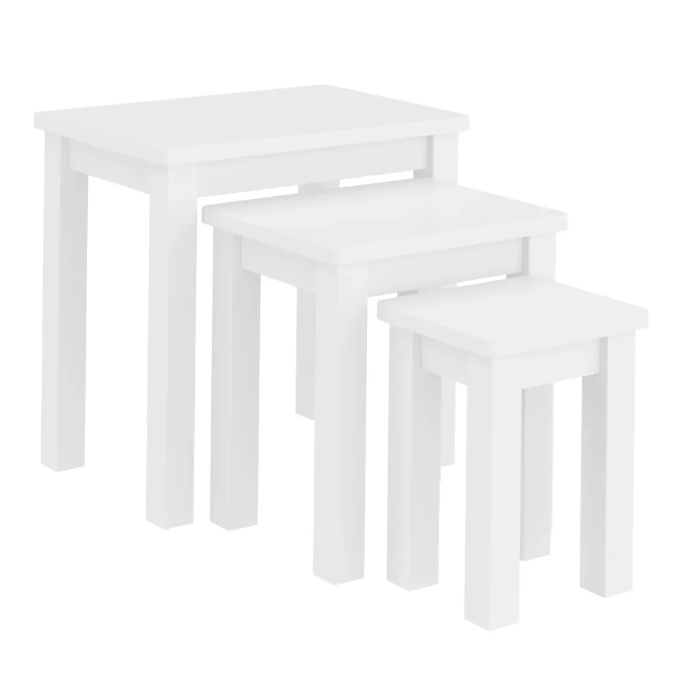 Beistelltisch Holz LUIGI 3-teilig weiss