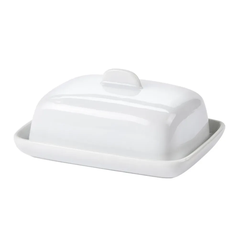 Butterdose Porzellan weiss