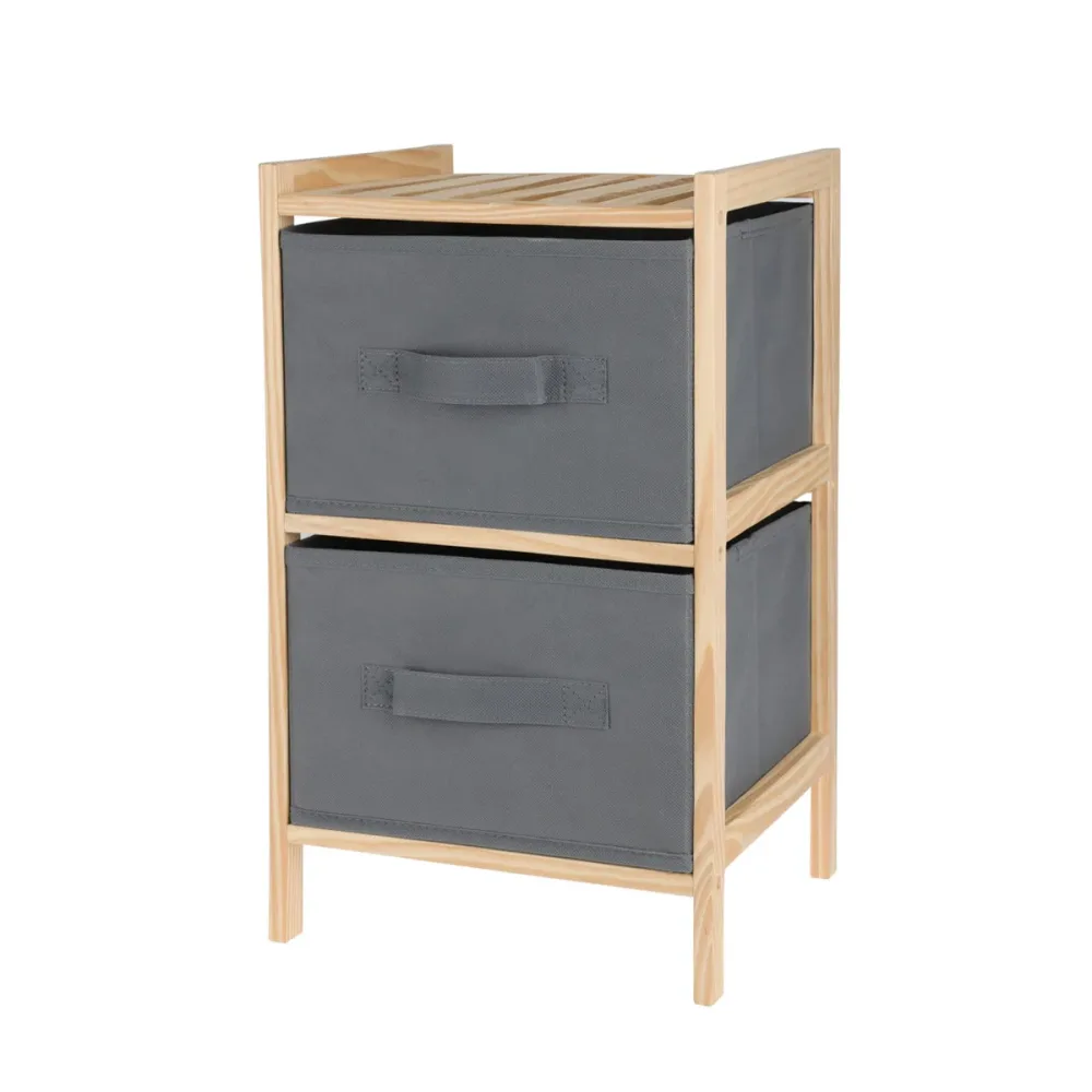 Beistelltisch Holz mit Stauraum 28 x 25 x 46 cm natur/anthrazit