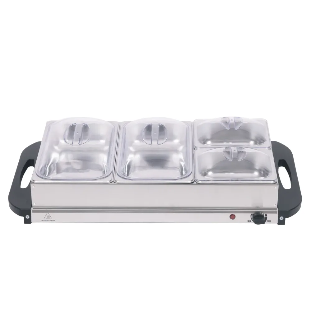 Warmhalteplatte elektrisch Edelstahl 2 x 2.5L + 2 x 1L