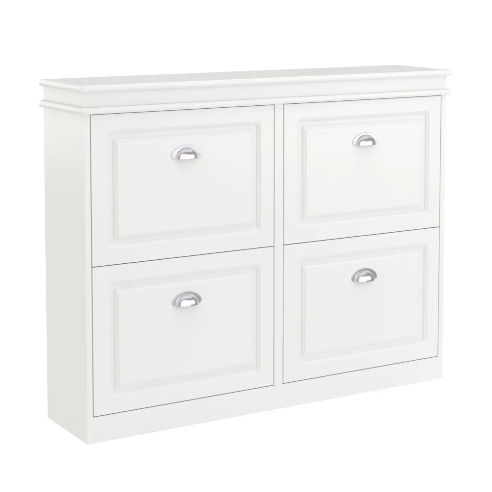 Schuhschrank PETRA 105 x 24 x 82 cm weiss