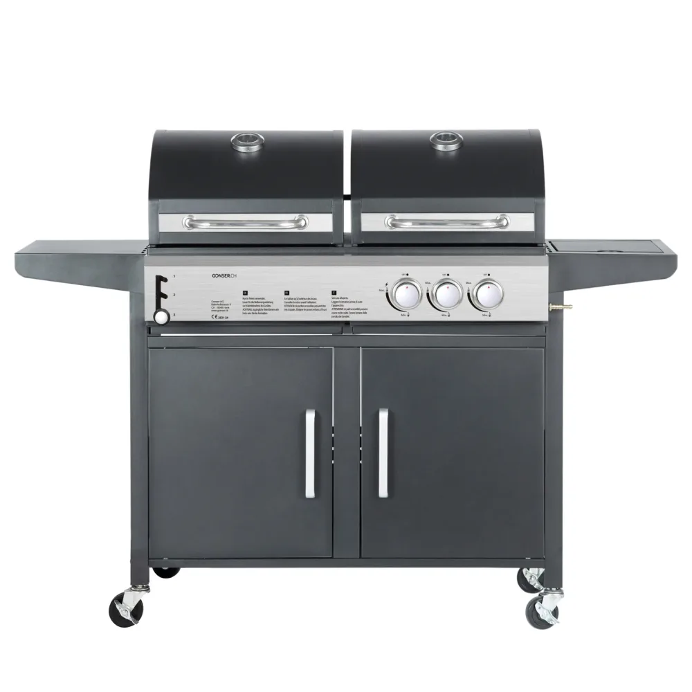 Kombigrill Gas 2+1 Brenner und Holzkohle