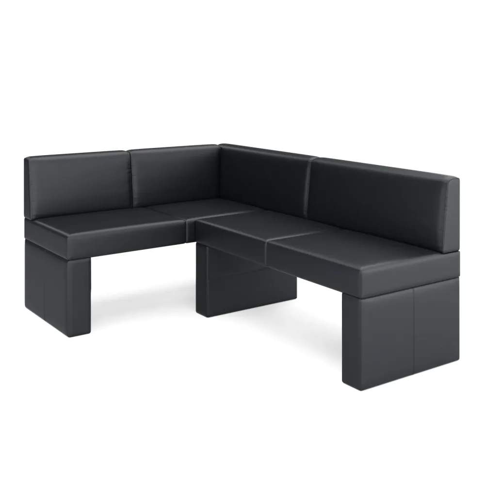 Eckbank Leder ERIKA 205 x 140 cm links schwarz