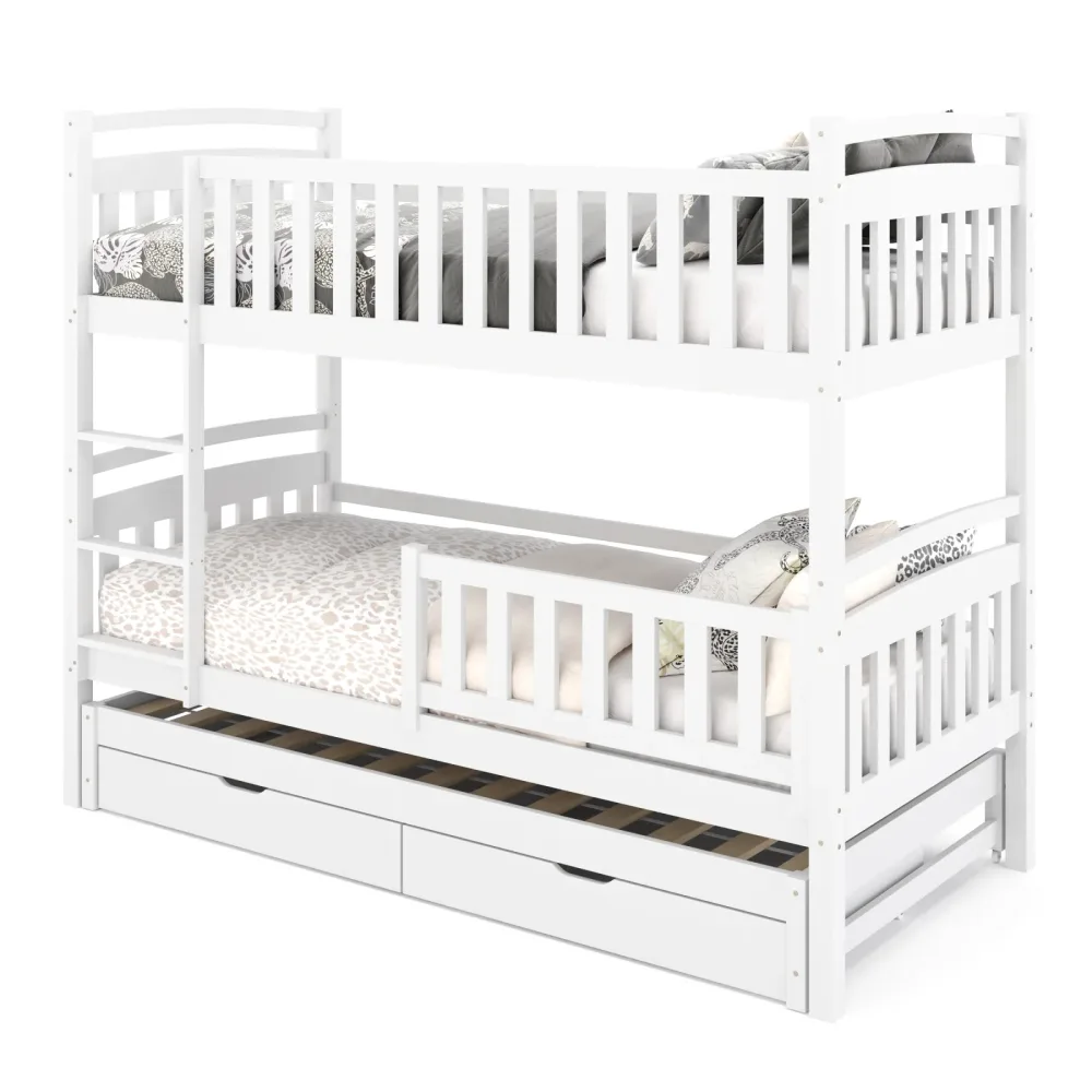Etagenbett JULIETTE mit Ausziehfunktion 90 x 200 cm weiss