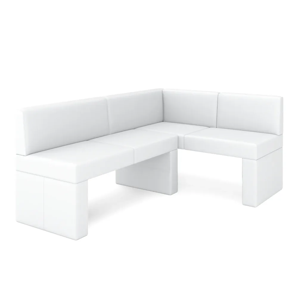 Eckbank Leder ERIKA 205 x 140 cm rechts weiss