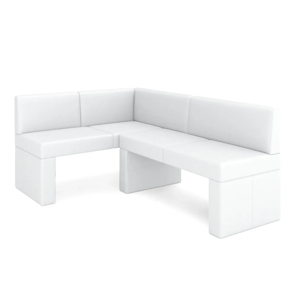 Eckbank Leder ERIKA 205 x 140 cm links weiss