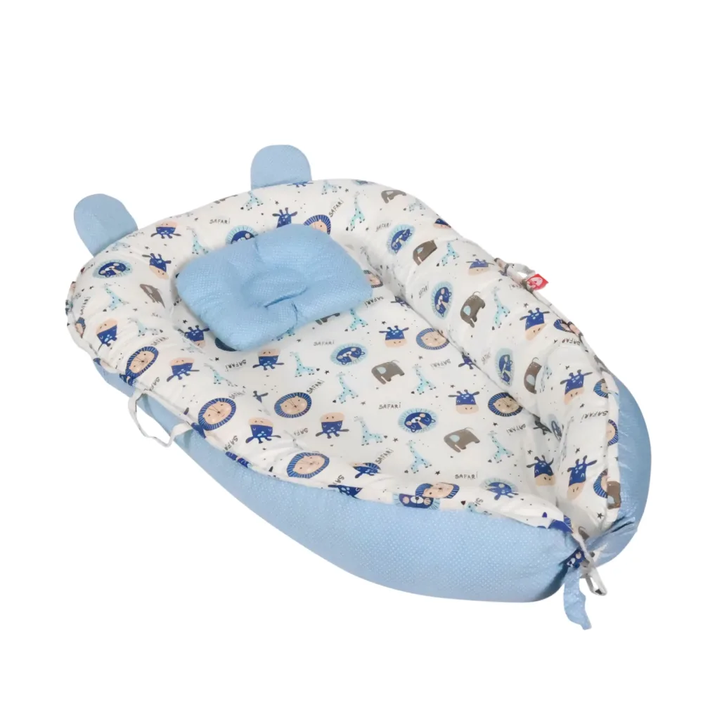 Babynest 90 x 50 x 12 cm blau