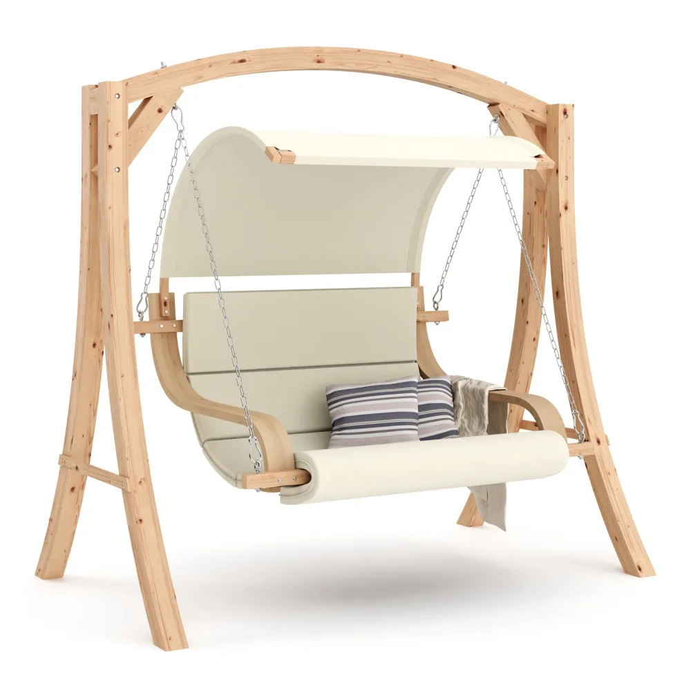 Hollywoodschaukel Holz beige/nature