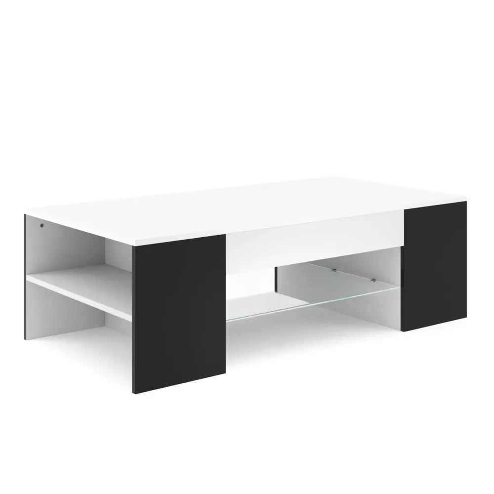Beistelltisch ROANA 118 x 60 x 37 cm weiss/schwarz