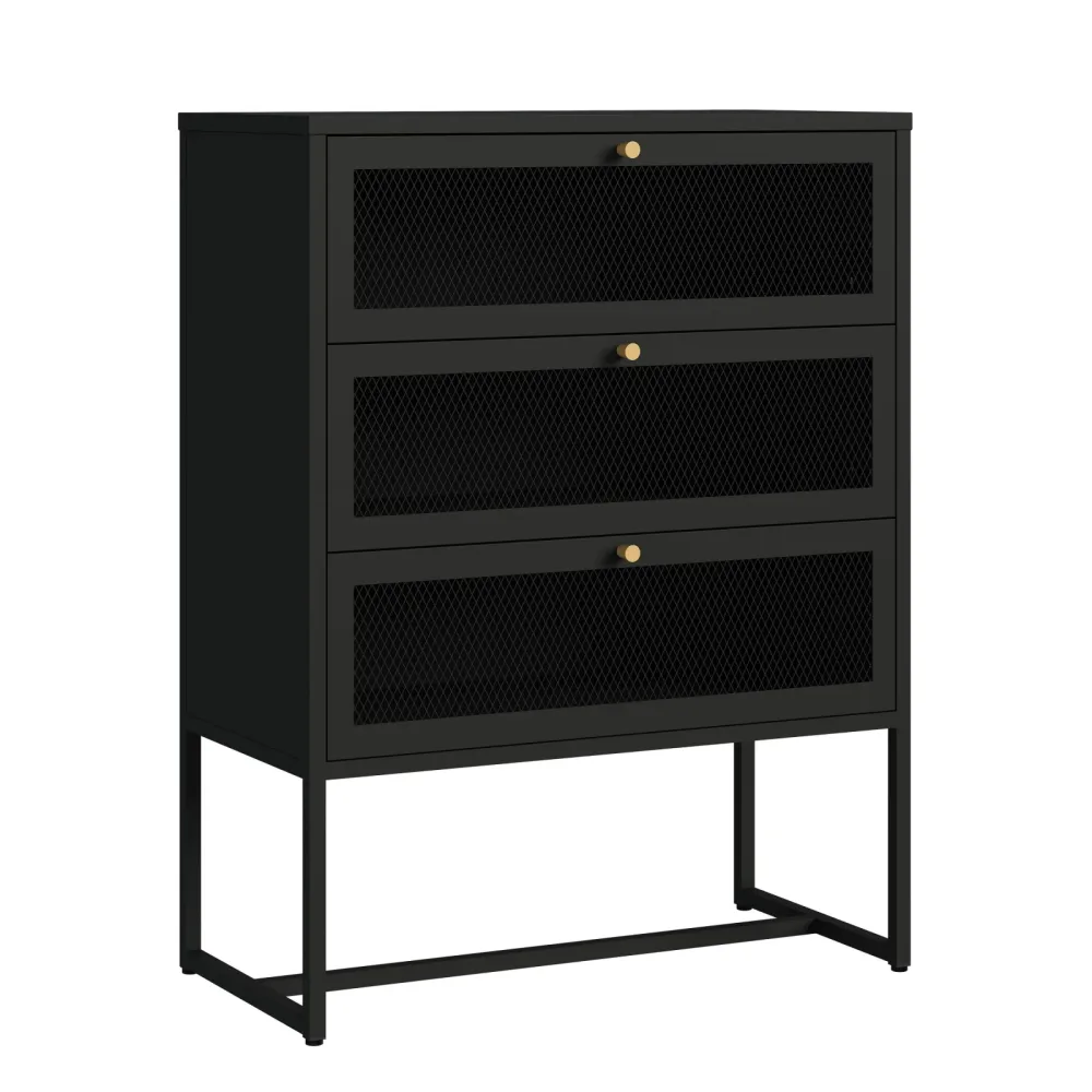 Kommode Metall GILSEY 80 x 105 cm schwarz