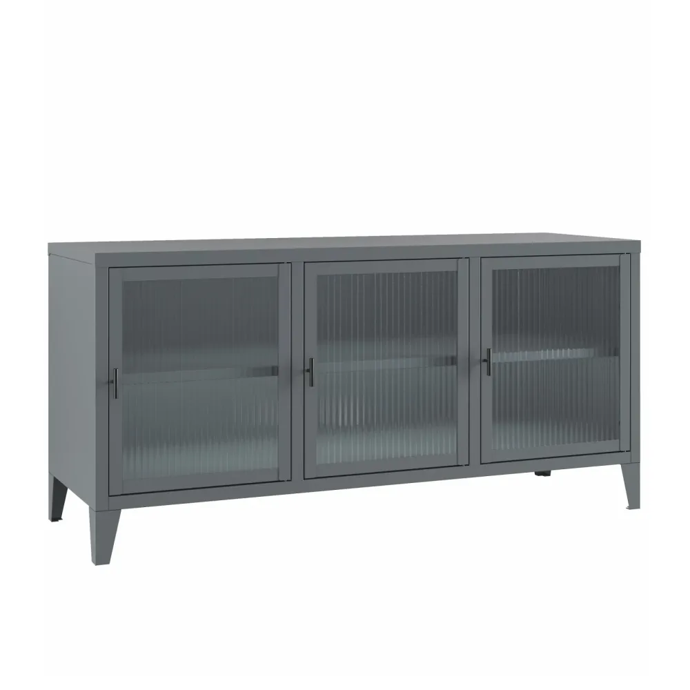 TV Möbel Metall FIORA 120 x 58 cm grau