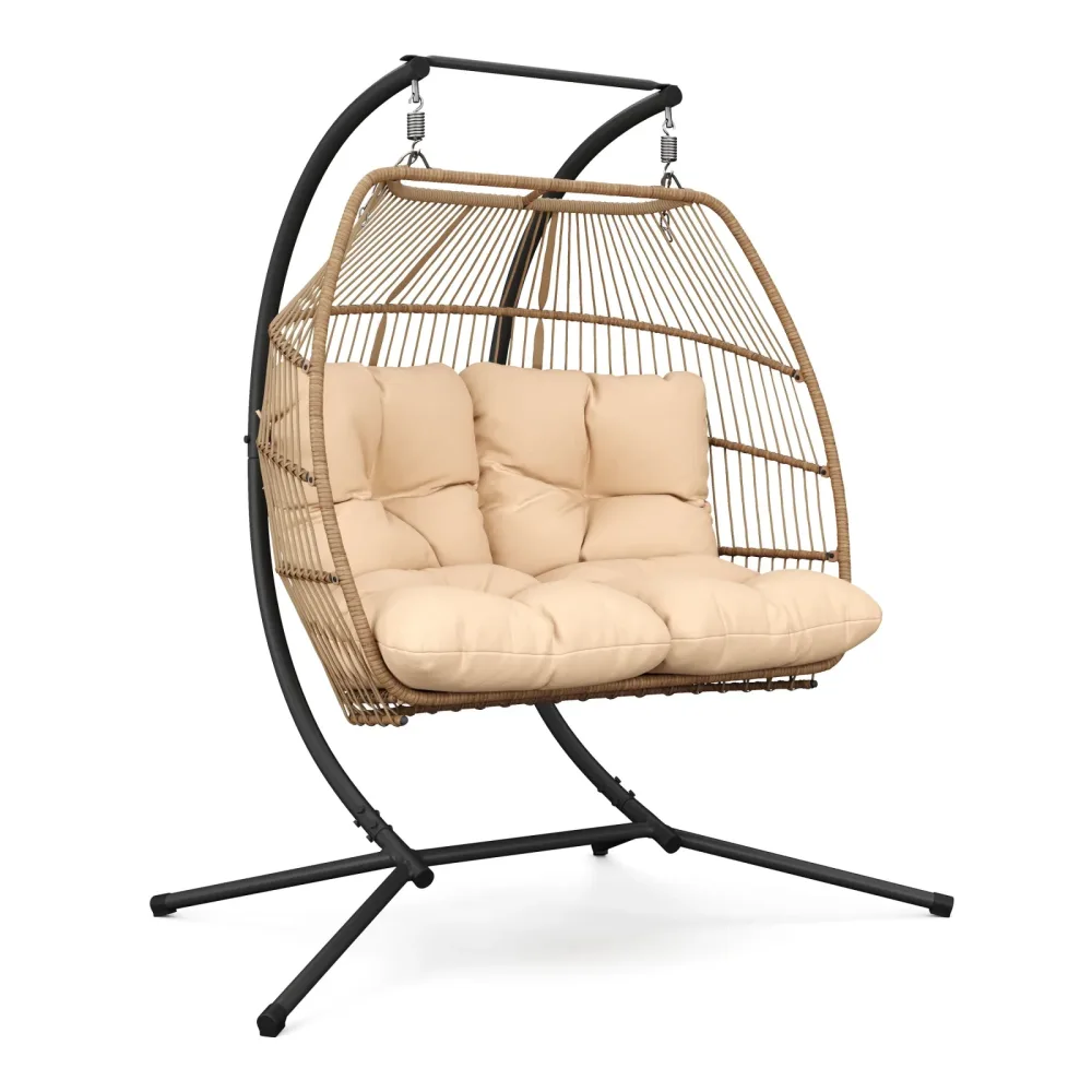 Doppel Hängesessel mit Gestell BELIZE beige