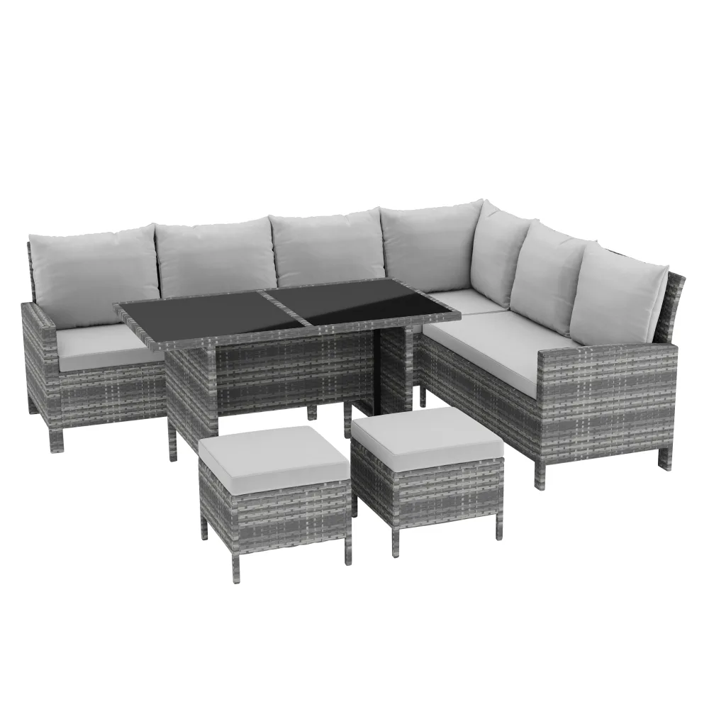 Rattanlounge ADRIANUS grau