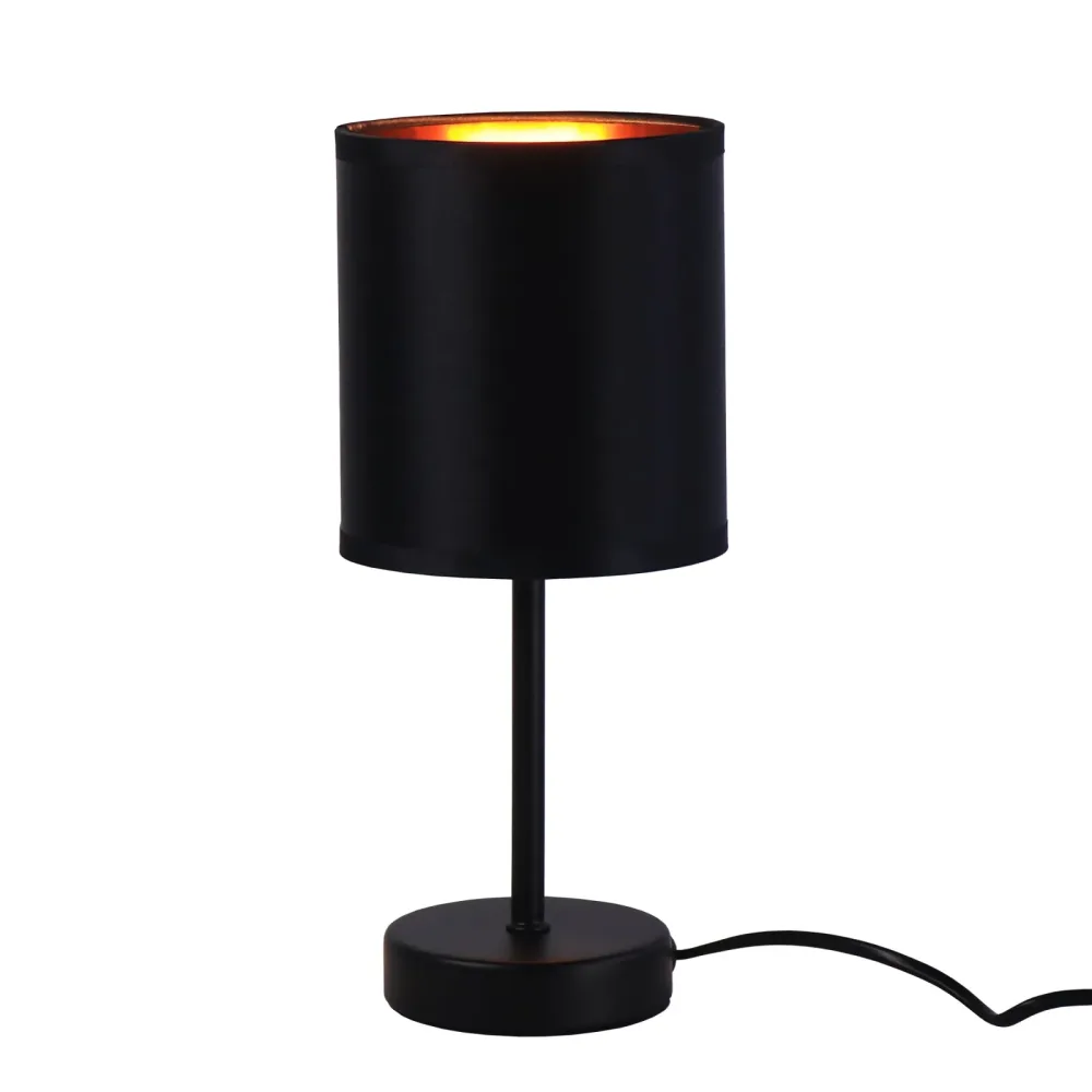 Tischlampe mit Stoffschirm schwarz