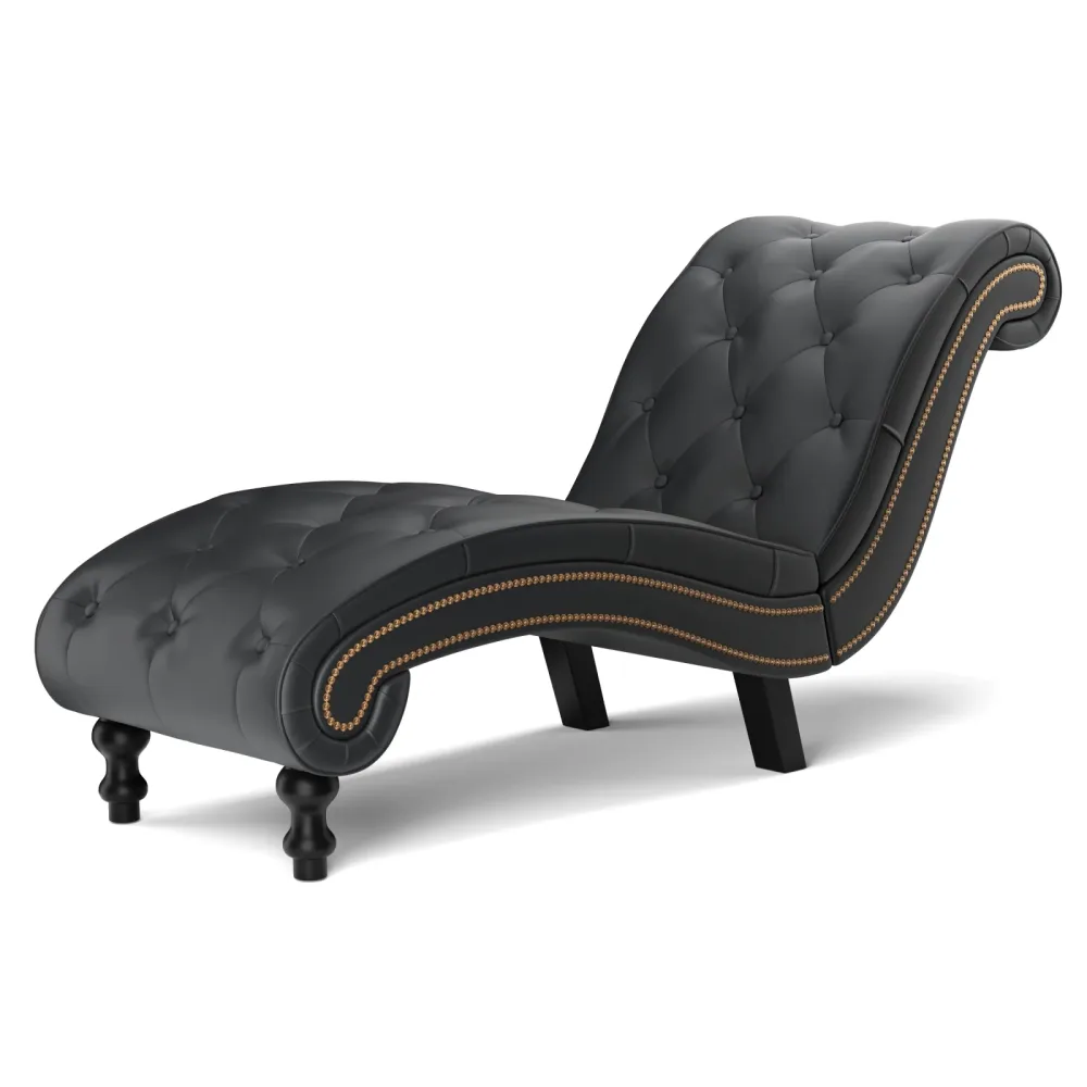 Relaxliege Leder schwarz