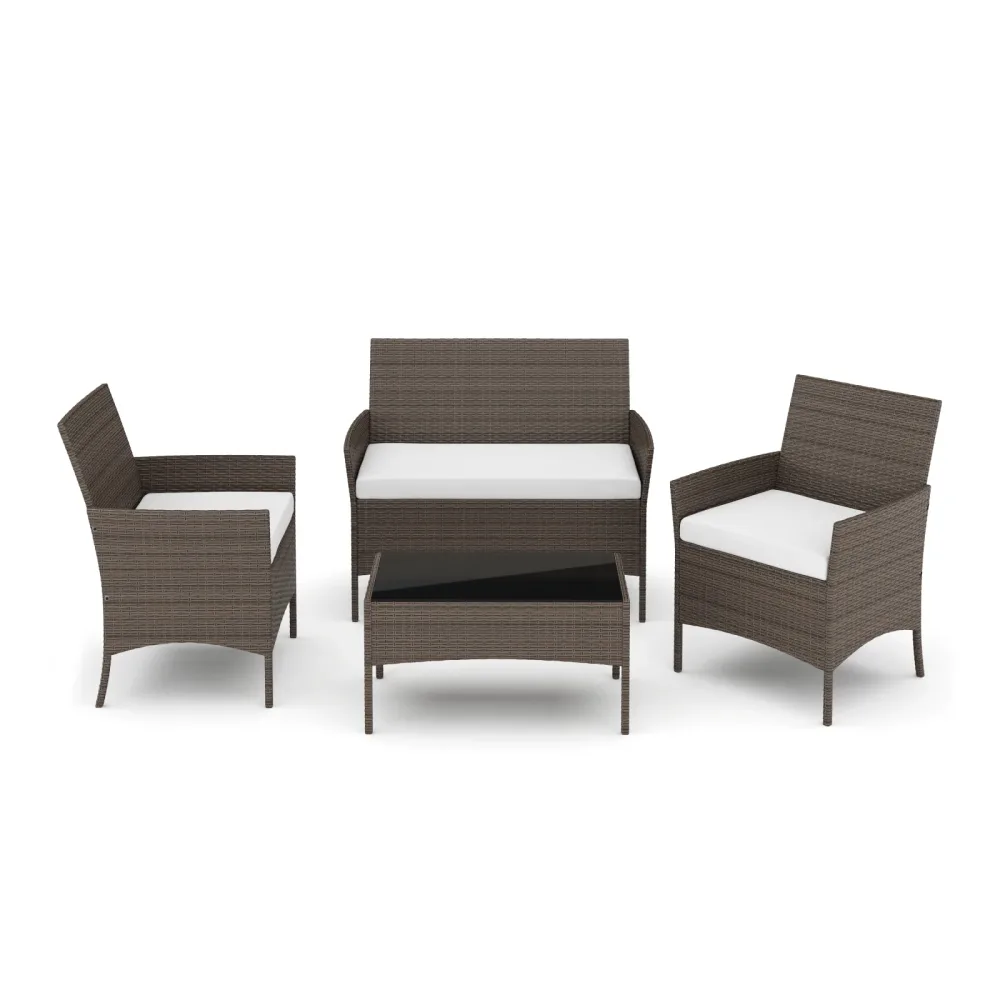 Gartenset Rattan MOLDE braun/beige