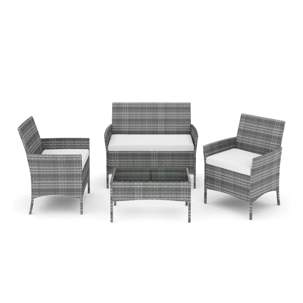 Gartenset Rattan MOLDE grau/beige