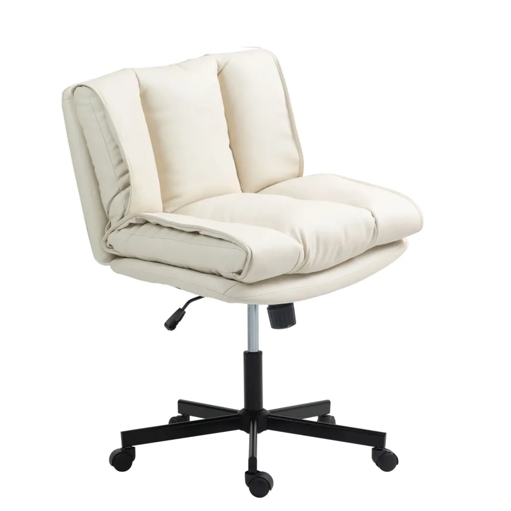 Bürostuhl Leder DUPLANTIS beige