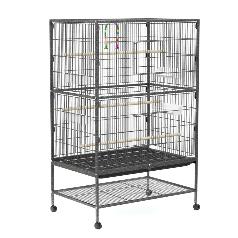 Vogelkäfig 79 x 52 x 135 cm schwarz