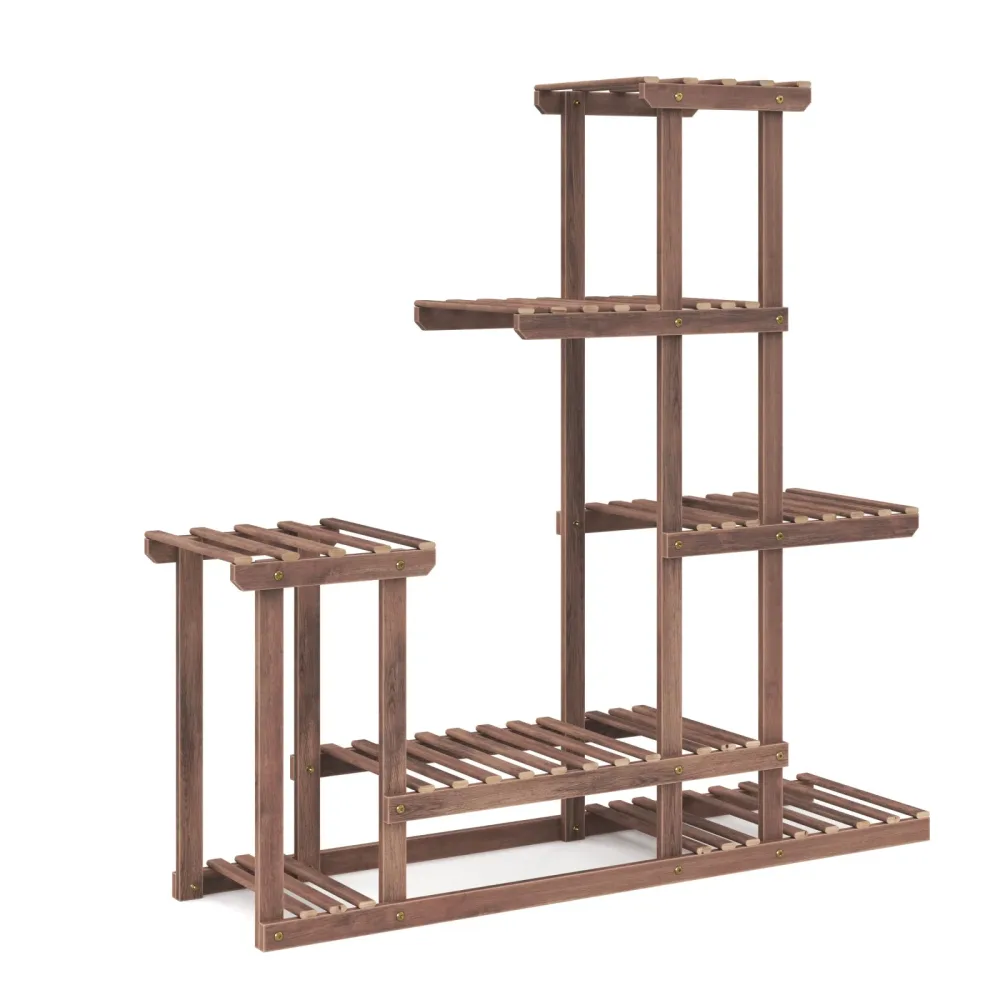 Pflanzenregal Holz 97 x 25 x 96 cm natur