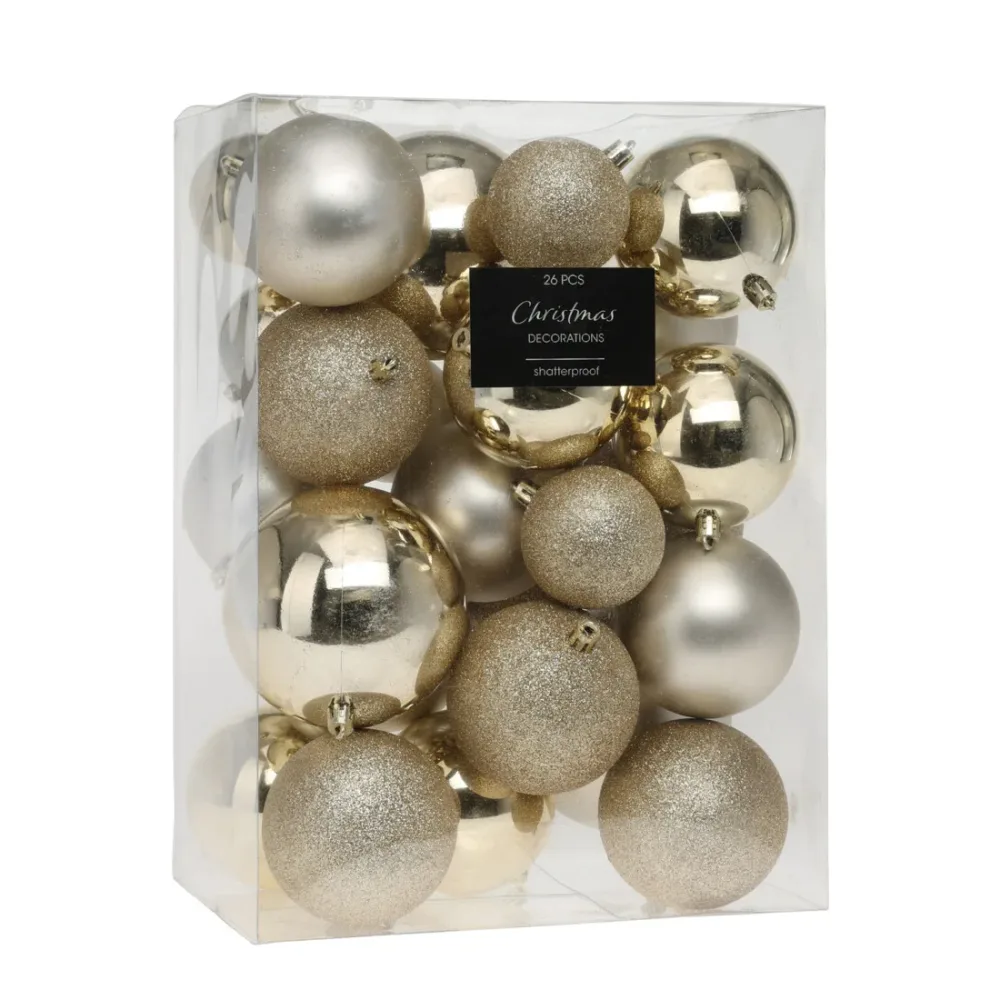 Weihnachtskugeln 26-teilig gold