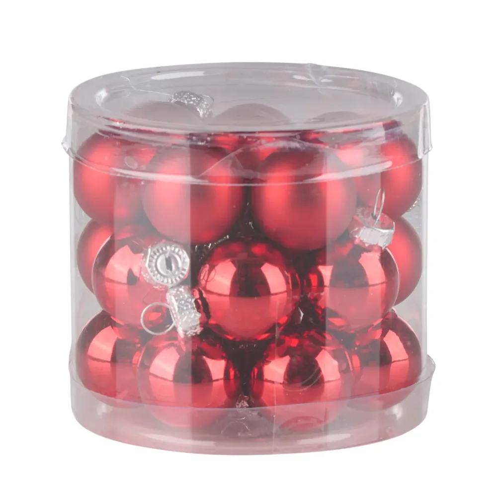 Weihnachtskugeln Glas 24-teilig rot