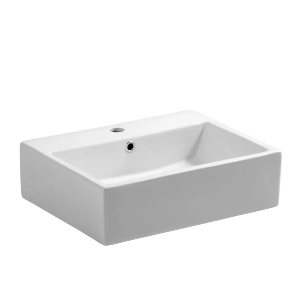 Waschbecken Keramik rechteckig 52 x 42 cm weiss