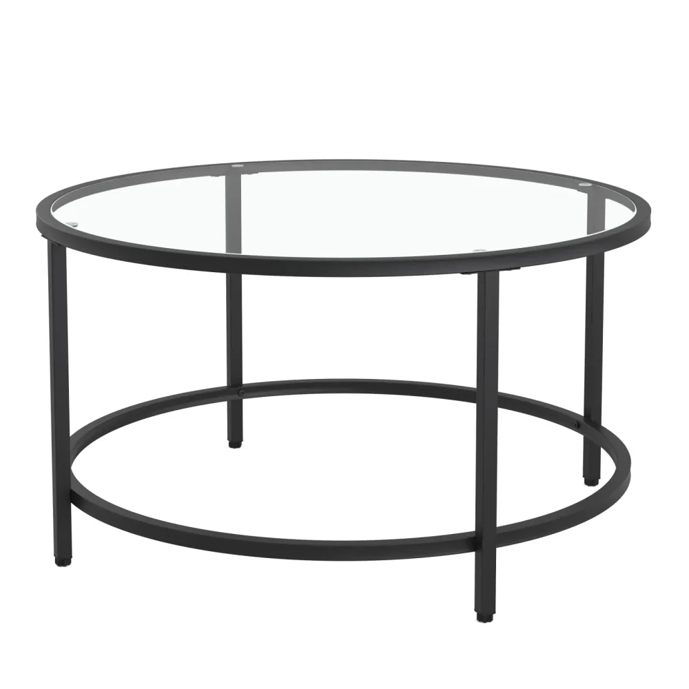 Beistelltisch Glas TYRO rund 84 x 45 cm schwarz