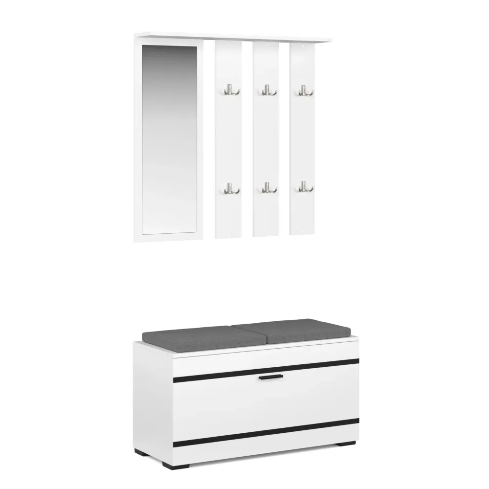 Garderobe Set OPAL 2-teilig weiss