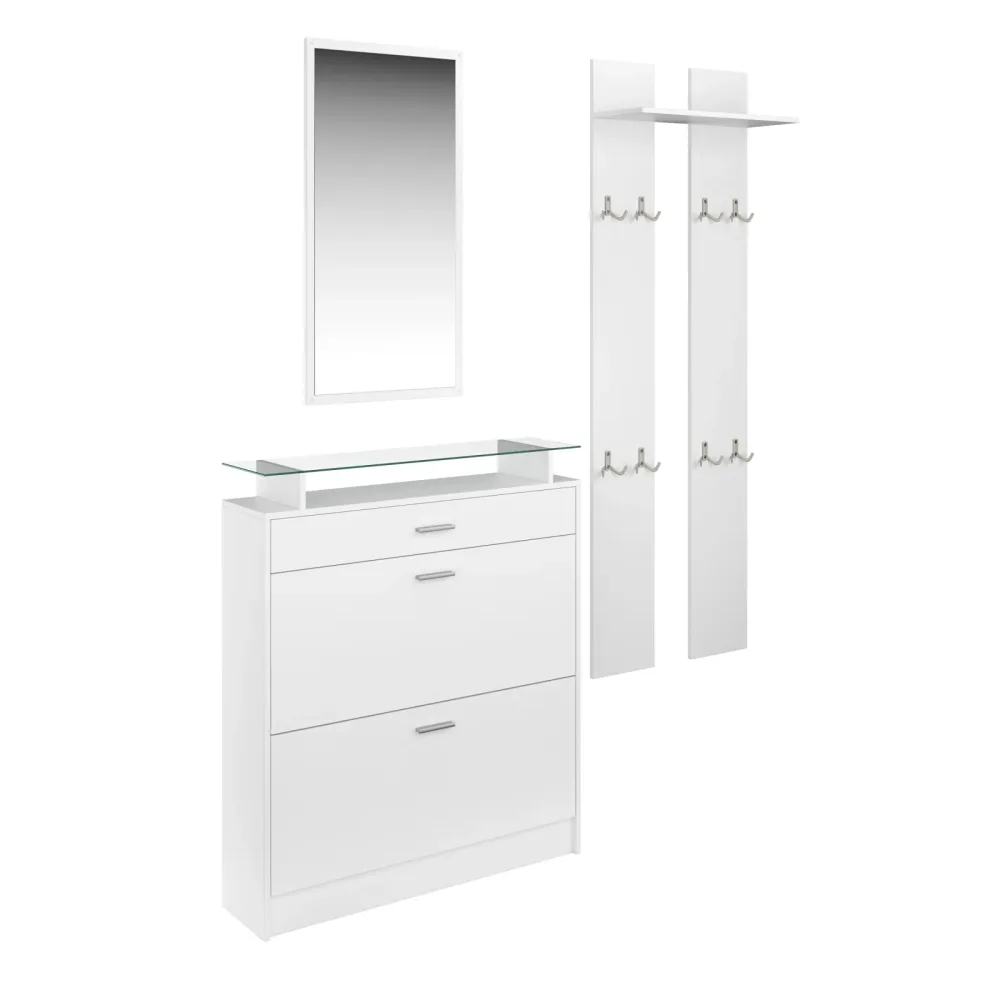 Garderobe Set KASPER 3-teilig weiss