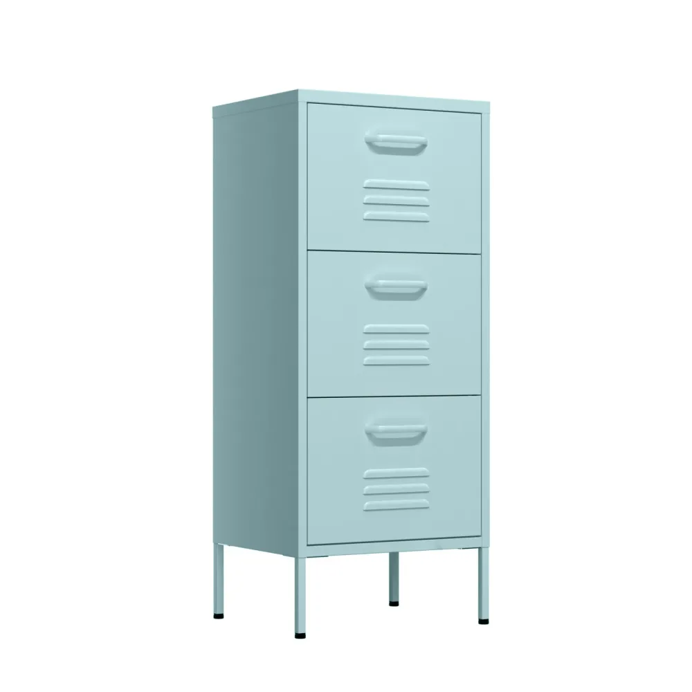 Kommode Metall KLAUS 3 Schubladen 42 x 101 cm mint