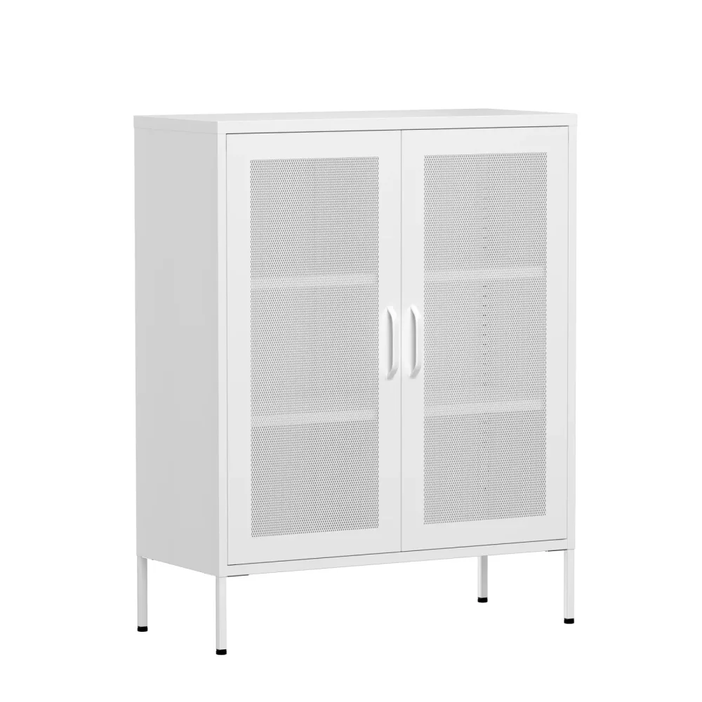 Kommode Metall BRANDO 80 x 101 cm weiss