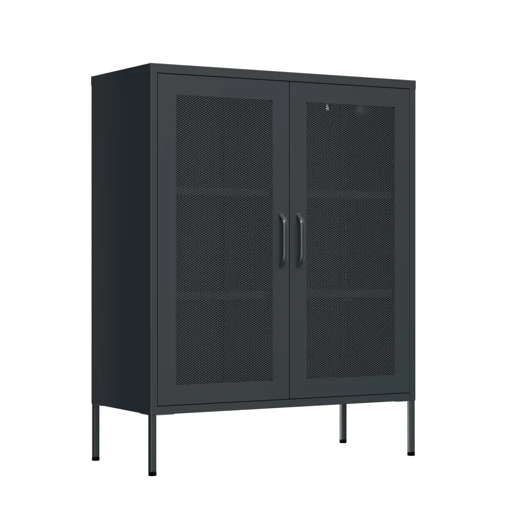 Kommode Metall BRANDO 80 x 101 cm anthrazit