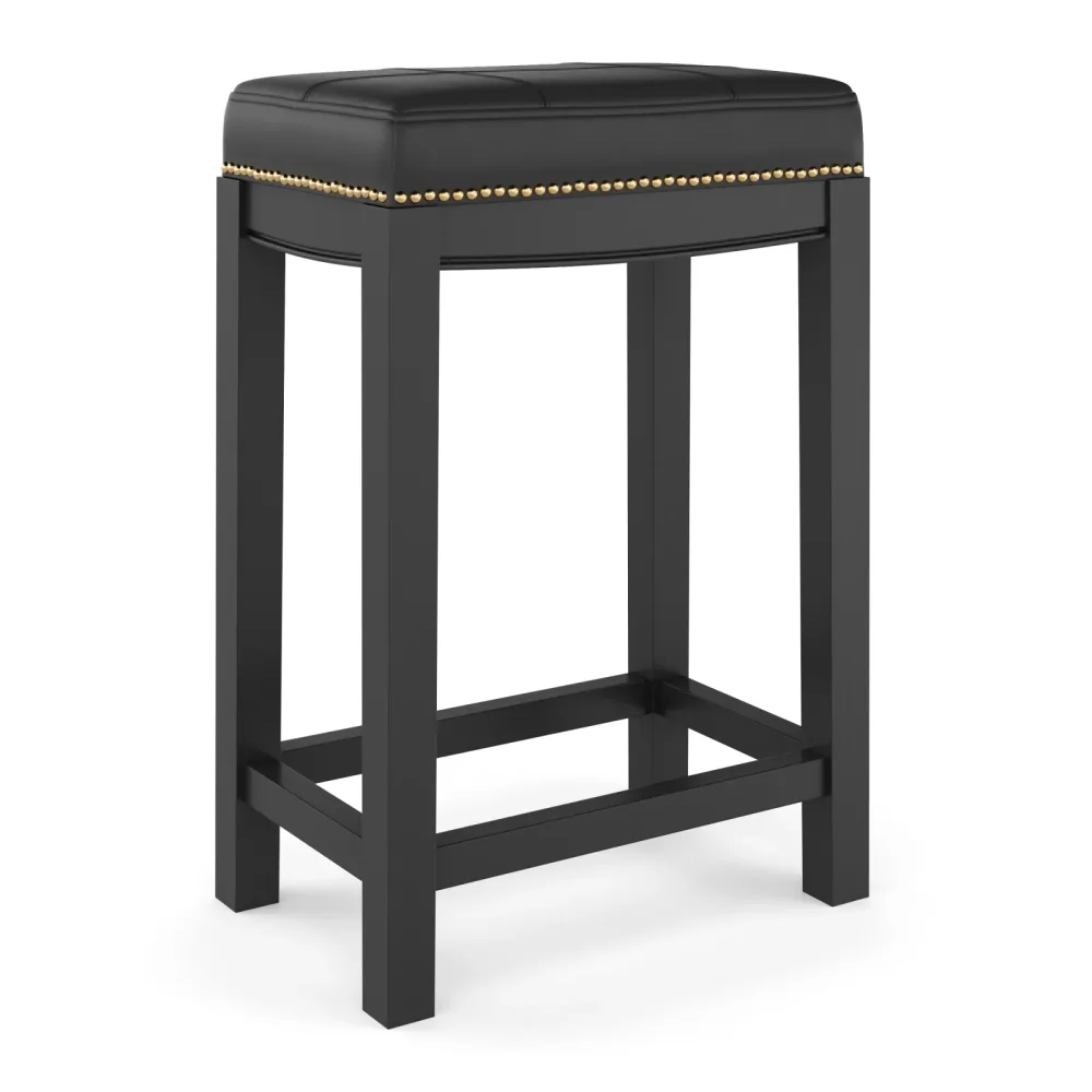 Barhocker Leder CASIMIRO schwarz